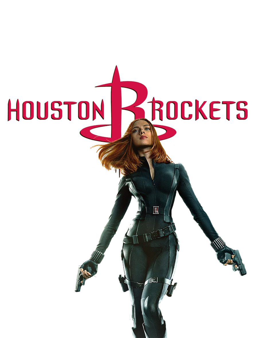 Houston Rockets Black Widow Logo vinyl decal